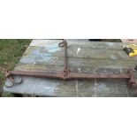 Antique Metal Agricultural Scales dated 1734 and marked WM - 37" long and 21" high.