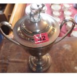 Vintage Silver Plated Trophy 13" tall for Banffshire Agricultural Society 1921.