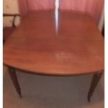 Antique Mahogany Patent Extending Dining Table with Pembroke style attachment 98" x 42"