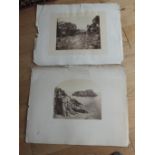 Vernon Heath and C Tenby Victorian Albumen Prints of Highland Lass and Coastal Scene.