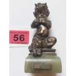 Vintage Miniature Bronze (Harcourts) on Oynx Base - 112mm tall.