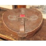 Vintage Leather Hat Box and Top Hat.