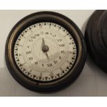 Georgian Pantochronometer - Combination Compass/Sundial in turned wooden case - 2 3/4" diameter.