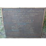 Northern Cooperative Society Bronze Placque for opening of Norco House 1971 - approx 22" x 20".