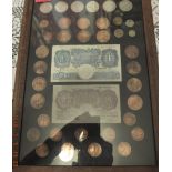 Framed Coins and Banknotes.