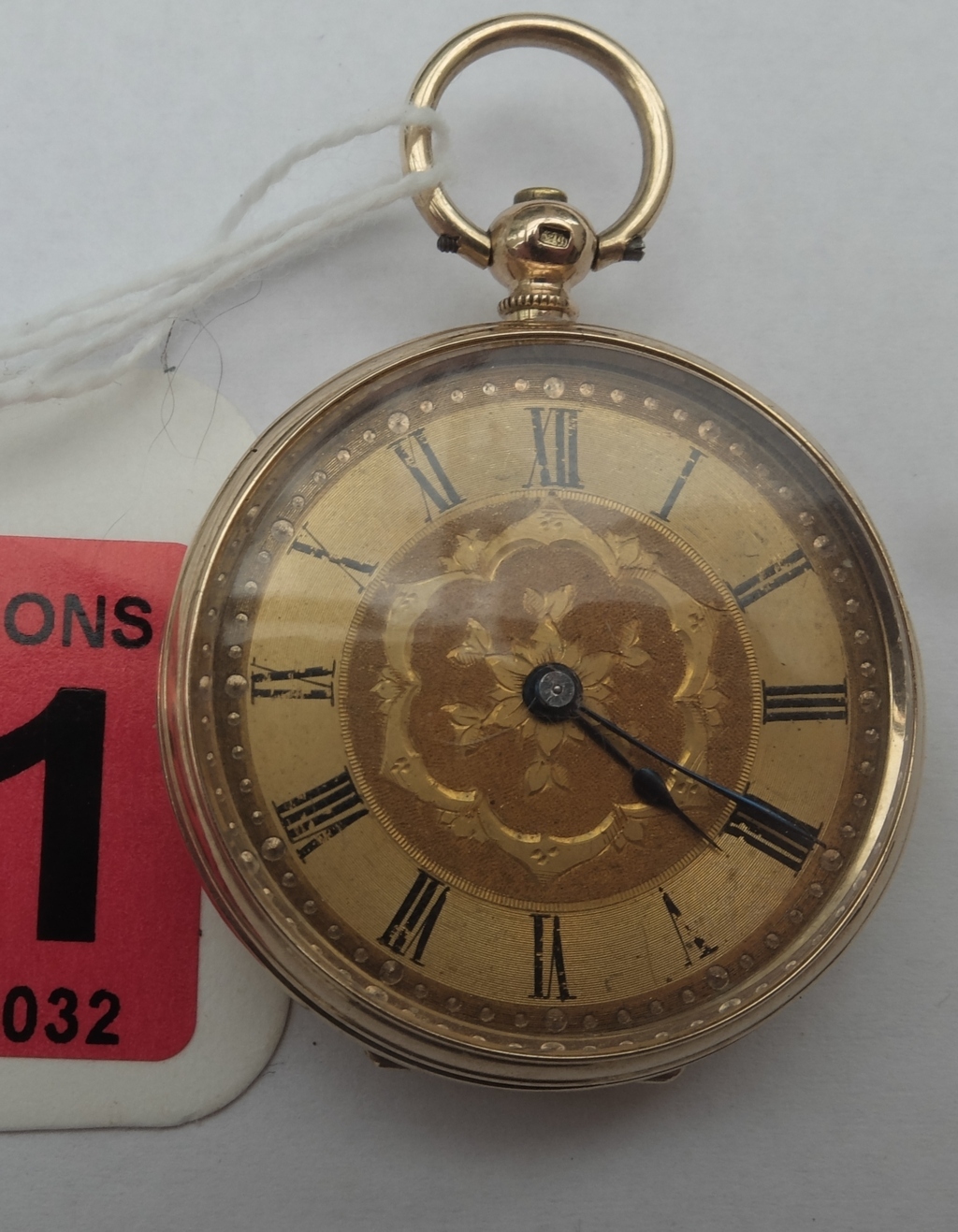 Antique 14kt Gold Pocket Watch with 30mm dial. - Image 2 of 5