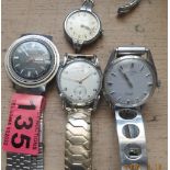 Lot of 4 Vintage Mechanical Watches 2 Rotary and Timex Automatic + Ingersoll