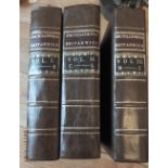 Trio of Volumes of the Encyclopedia Britannica - Reproductions of the very first Britanicca.