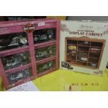 Boxed Set of Harley Davidson Motor Cycles and Toy Display Unit.