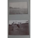 Antique c1910 Album of some 90 Photos (93mm x 61mm) of Golfing Scenes-Ships-Shops-Beach-Soldiers et