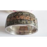 Antique Scottish White Metal and Granite Bangle c 1880 - 65mm x 59mm.