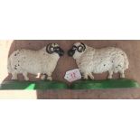 Antique Pair of Cast Iron Sheep Figures 9" long.