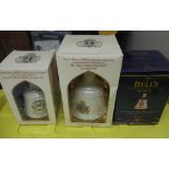 Trio of Boxed and Sealed Bells Decanters of Royal Weddings etc.