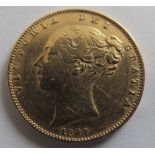 Queen Victoria 1844 Full Sovereign..