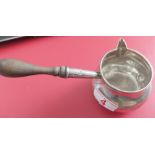 Antique Silver Wooden Handled Sauce Pourer - 7 3/4" x 2 1/2" marked with FL under Crown mark..