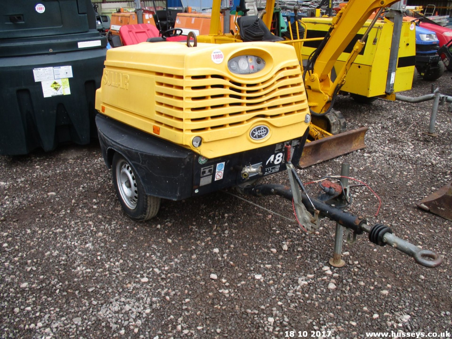 SULLAIR 48K AIR COMPRESSOR 2011 155HRS RUNS & MAKES AIR KUBOTA 3 CYLINDER DSL ENGINE