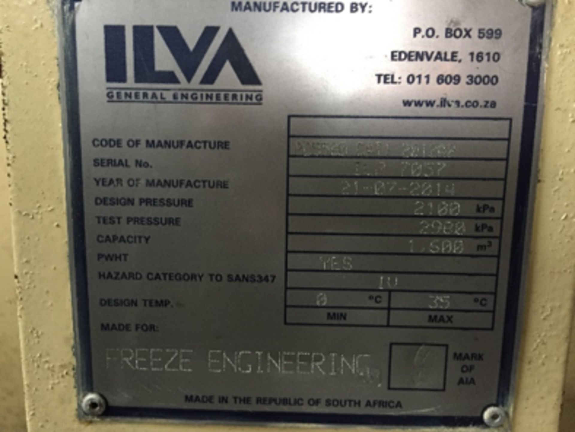 Ilva Amonia holding tank - Image 2 of 2