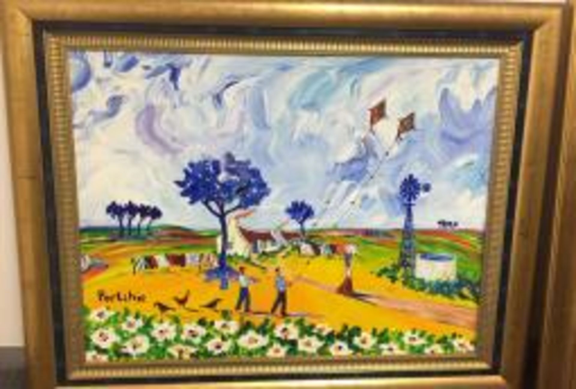 Original oil on canvas painting "Kites" - Portchie - 91cm x 75cm