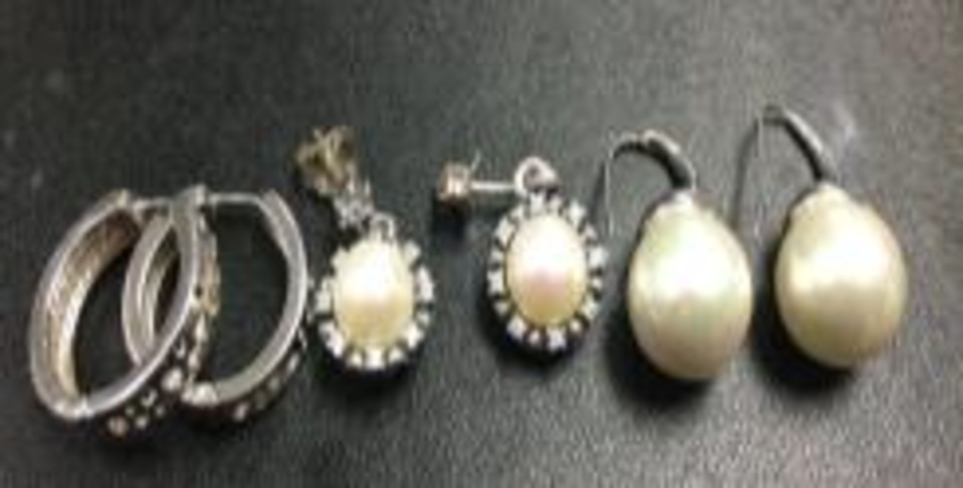 3 x Pairs of stirling silver earrings