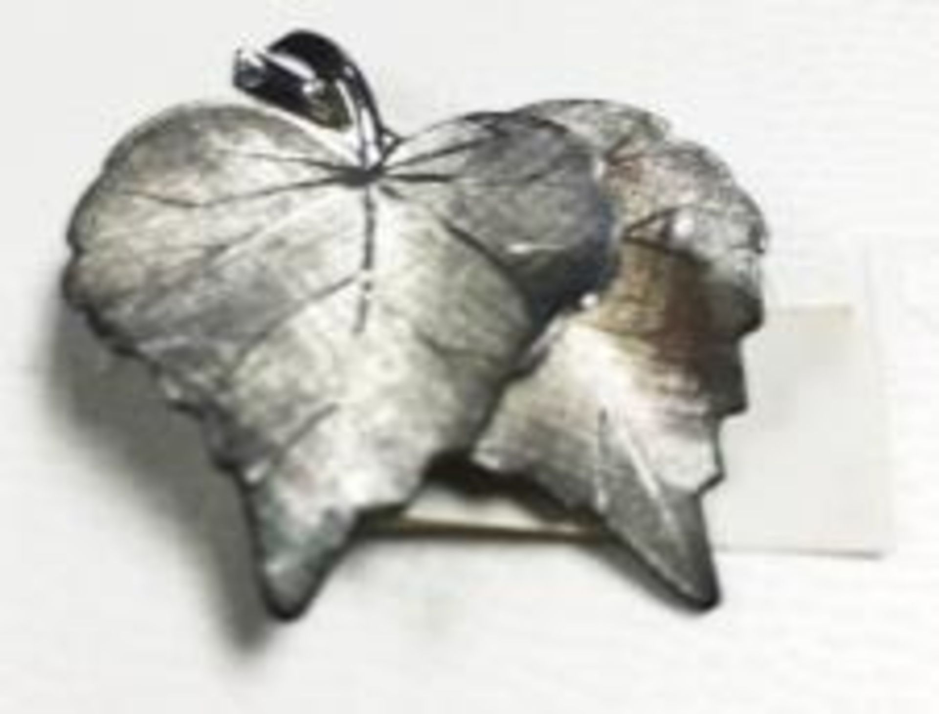 Sterling silver 2 leaf brooch (4.1g)