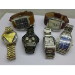Six gentleman's wristwatches