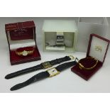 Five lady's wristwatches; Rotary, with box, Raymond Weil, DKNY,