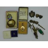 Silver jewellery, a silver caddy spoon with Ripley enamel badge,