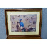 A horse racing print