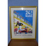 A reproduction 1950's style Le Mans advertising print