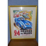 A reproduction 1950's style Le Mans advertising print