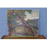 A French Post Impressionist landscape, oil on canvas, indistinctly signed and dated 1935,