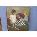 20th Century British School, The Chess Game,