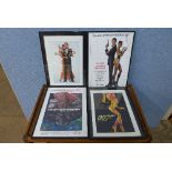 Four James Bond prints