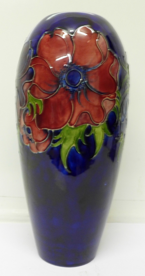 A large Moorcroft vase, No. 25 of 100, produced in 1982, signed to base, chip to rim, 31.