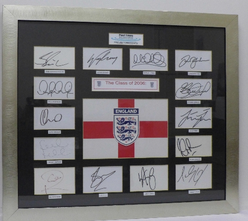 2006 England World Cup squad mounted signatures,