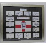 2006 England World Cup squad mounted signatures,