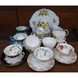 Five cabinet cups and saucers and a Duchess Barnaby six setting china tea service