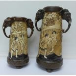 Two Bretby vases, a/f,