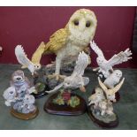 Six models of owls including Country Artists and Academy