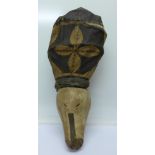 An African Bamana Dog face headdress,
