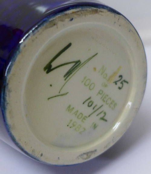 A large Moorcroft vase, No. 25 of 100, produced in 1982, signed to base, chip to rim, 31. - Image 4 of 4