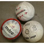 Two signed Nottingham Forest footballs and a signed Notts County football