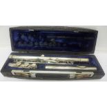 A cased flute, flute marked Rudall Carte & Co. Ltd.