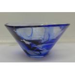 A large Kosta Boda glass bowl, Tempera design,