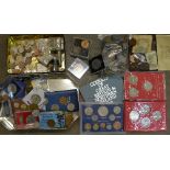 Coins; commemorative crowns, coin sets, other British coins including 19th Century,