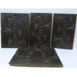 Four 17th Century carved oak panels