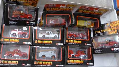 Ten Corgi die-cast vehicles Fire Heroes,