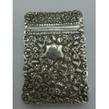 An Indian white metal embossed card case