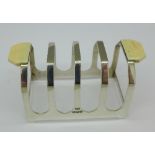 A silver toast rack,