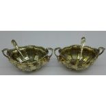 A pair of Victorian silver salts, Birmingham 1899,